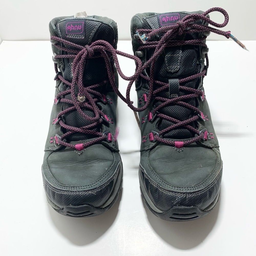 Ahnu Sugarpine Vibram Waterproof Women's Hiking Boots, Black/Pink, Sz 7 US